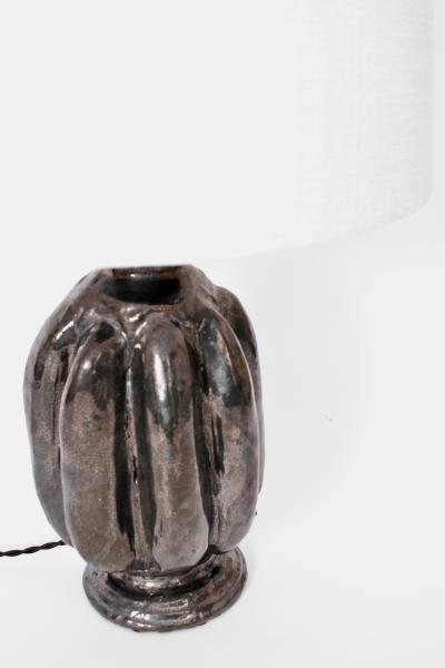 Neoclassical anthracite ceramic lamp by Helder 2024 