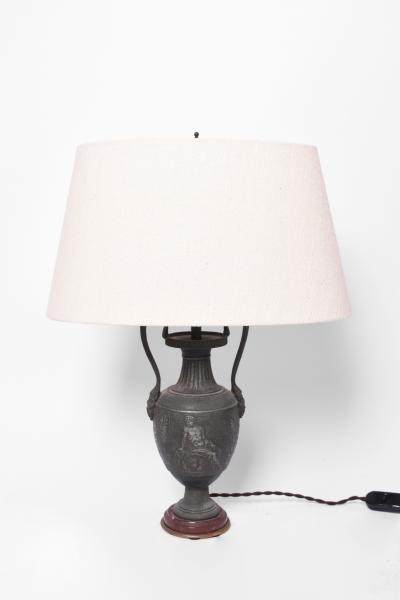 Neoclassical blackened iron lamp 1920s 