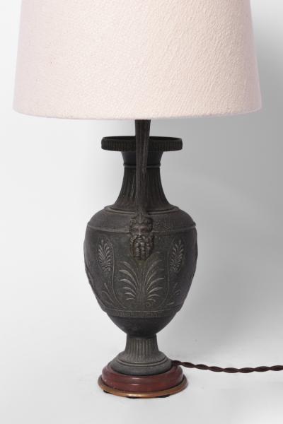 Neoclassical blackened iron lamp 1920s 
