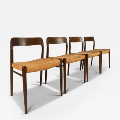 Niels Otto M ller Set of Four 4 Niels Otto Moller Model 75 Dining Chairs