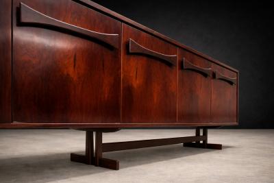 Novo Rumo Brazilian Modern Rosewood Credenza with Bow Design by Novo Rumo 1960s Lot 197
