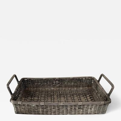 Old English Silver Plate Woven Basket