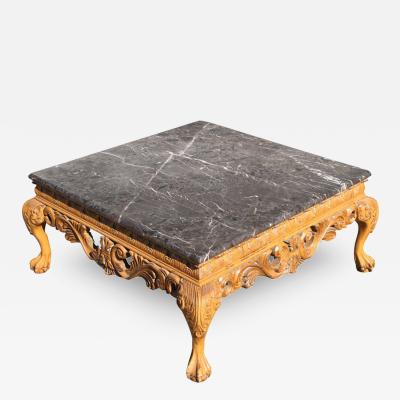 Ornate Italian Carved Marble Coffee Table
