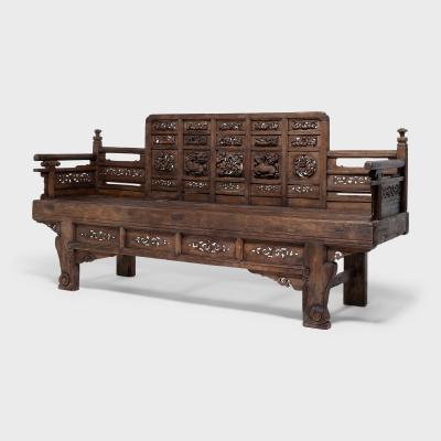 Ornately Carved Luohan Bed