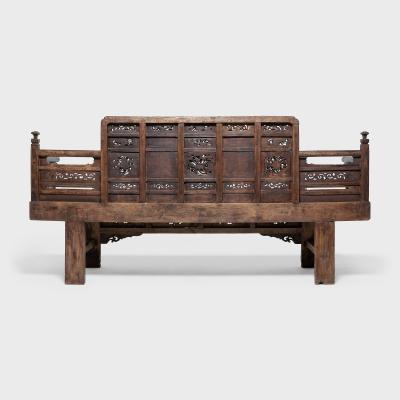 Ornately Carved Luohan Bed