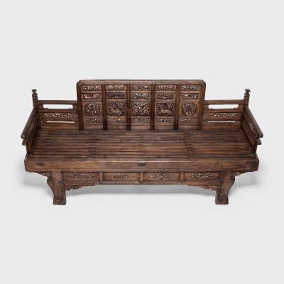 Ornately Carved Luohan Bed