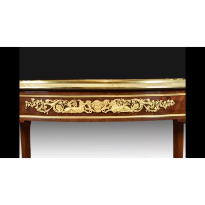 Oval Mahogany And Gilt Bronze Occasional Table In The Louis XVI Style 