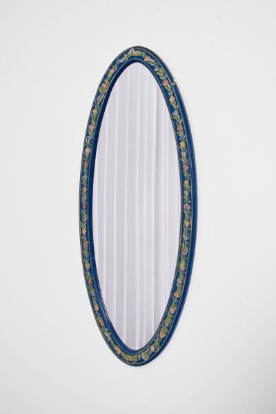 Oval wooden painted alentejano mirror 