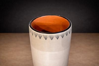 Painted Flower Vase Mud Ink Taller Maya 2024