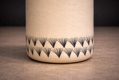 Painted Flower Vase Mud Ink Taller Maya 2024