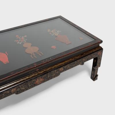 Painted Kang Table with Stone Inlay