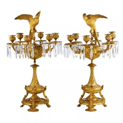 Pair Of Candelabra With Figures Of Paradise Birds Russia 19th Century