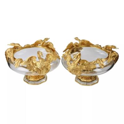 Pair Of Swan Motif Jardinieres France 20th Century