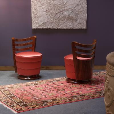 Pair of Art Deco Slipper Chairs with Macassar Ebony Veneer