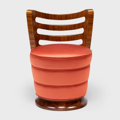 Pair of Art Deco Slipper Chairs with Macassar Ebony Veneer