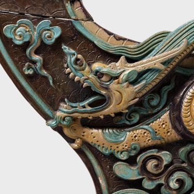 Pair of Blue Glazed Chiwen Roof Tiles