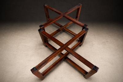 Pair of Brazilian Rosewood Pink Granite Side Tables Brazil 1960s Lot 675A