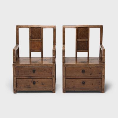 Pair of Burlwood Merchant Armchairs