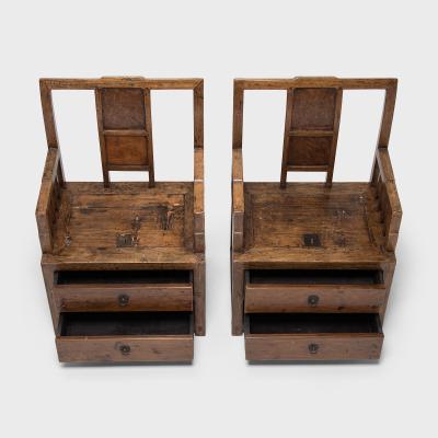 Pair of Burlwood Merchant Armchairs