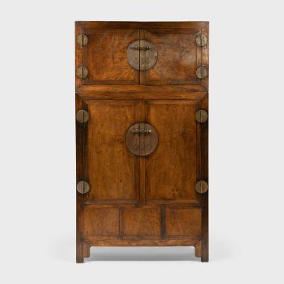 Pair of Camphor Burl Compound Cabinets