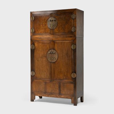 Pair of Camphor Burl Compound Cabinets