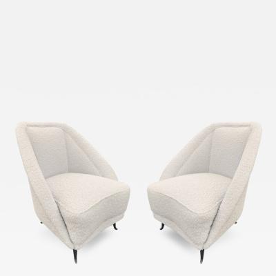 Pair of Chic Italian Mid Century Lounge Chairs