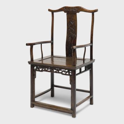 Pair of Fine Yoke Back Armchairs with Bamboo Carvings