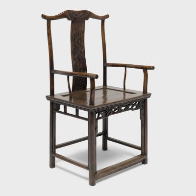 Pair of Fine Yoke Back Armchairs with Bamboo Carvings