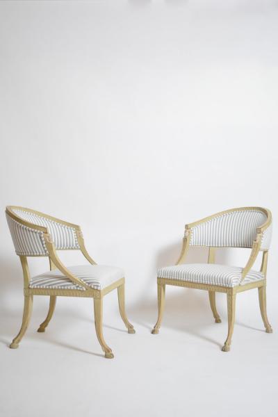 Pair of Gustavian armchairs XIXth c 