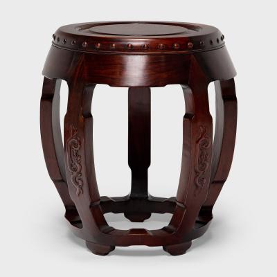 Pair of Hardwood Drum Stools