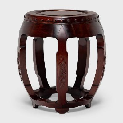 Pair of Hardwood Drum Stools