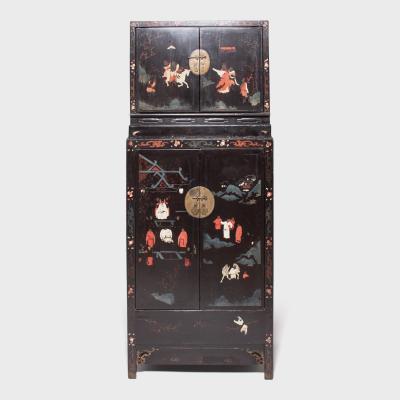 Pair of Ming Painted Compound Cabinets