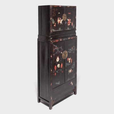 Pair of Ming Painted Compound Cabinets