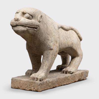 Pair of Monumental Stone Spirit Way Tigers