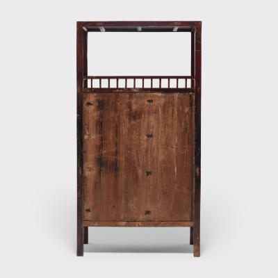 Pair of Red Lacquer Book Cabinets