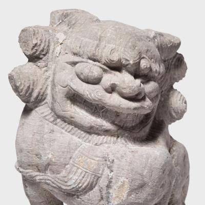 Pair of Stone Guardian Fu Dogs