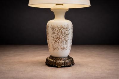 Pair of Vintage Table Lamps with Rose Motif Unknown 1960s Lot 822