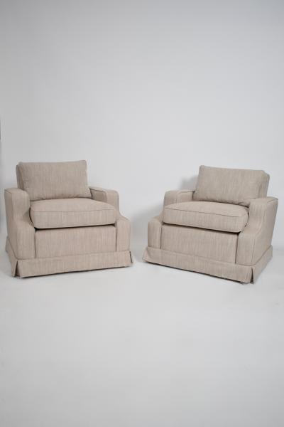 Pair of beige armchairs 1960s 