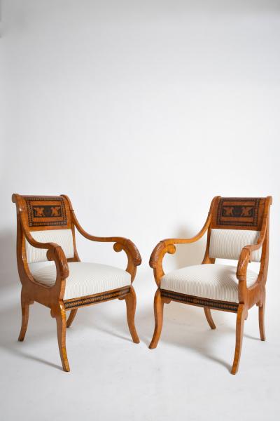 Pair of etruscan armchairs XIXth c 