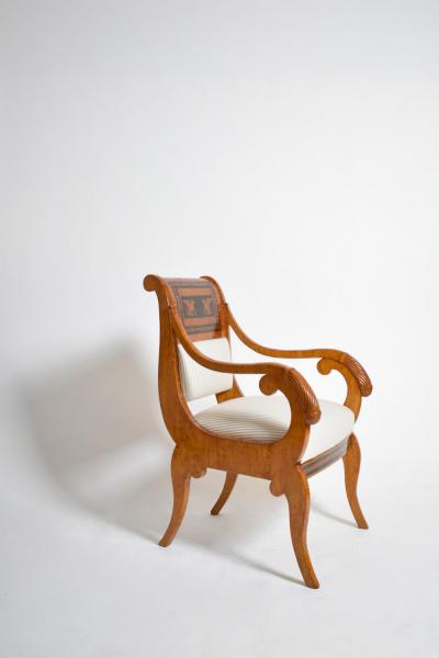 Pair of etruscan armchairs XIXth c 