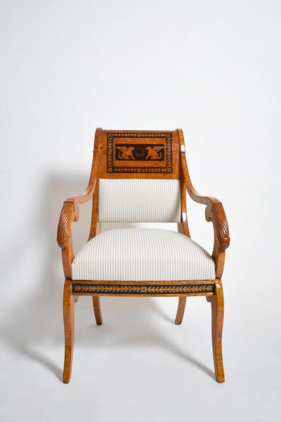 Pair of etruscan armchairs XIXth c 