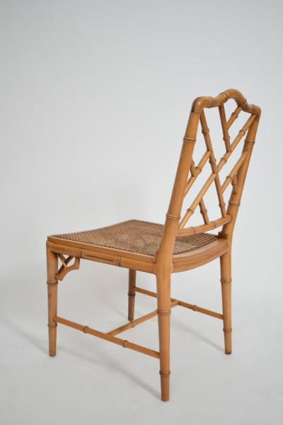 Pair of faux bamboo and canning chairs 1970s 