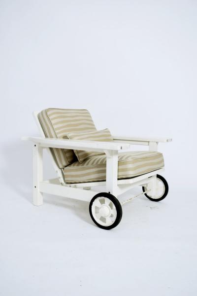 Pair of garden reclinable armchairs 1970s 