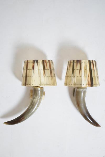 Pair of horn wall sconces 1970s 