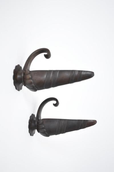Pair of neoclassical bronze wall sconces 1920s 