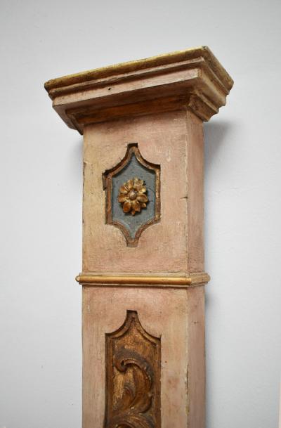 Pair of wooden painted columns 19th c 