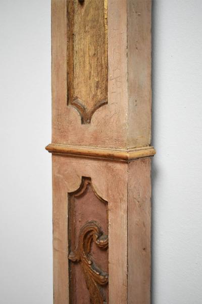 Pair of wooden painted columns 19th c 