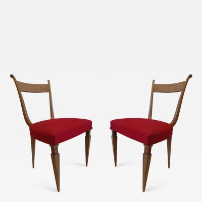 Paolo Buffa Two Italian Mid Century Modern Neoclassical Desk Chairs by Paolo Buffa