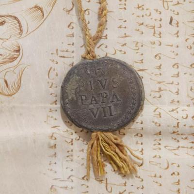 Papal Indulgence With The Bull Of Pius VII Pius Papa VII Rome Vatican