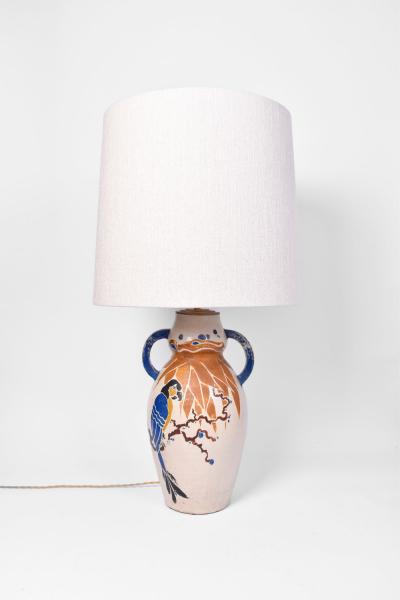 Parrots ceramic lamp 1930s 